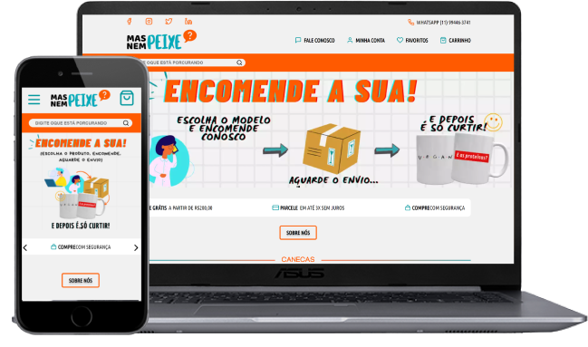 site desenvolvido para a empresa mas nem peixe