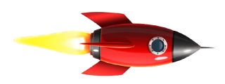 foguete vermelho deitado